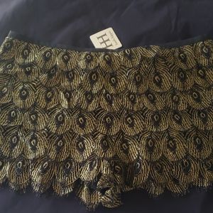 Gold short party or club shorts
